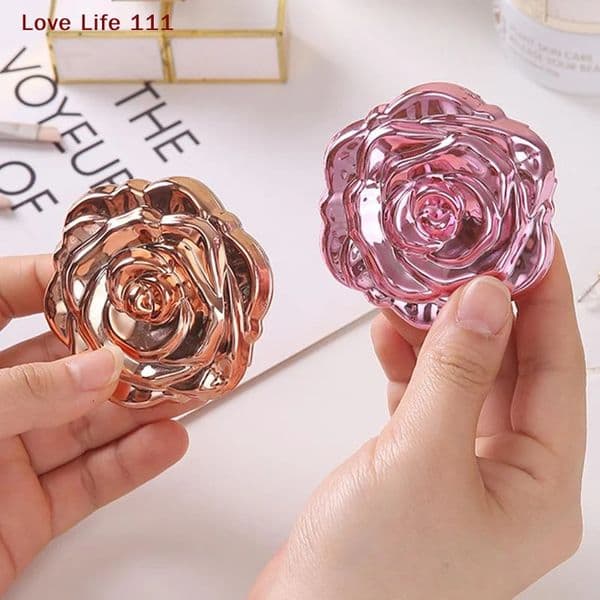 Portable Mini Mirror Retro Rose Flower Small Pocket Makeup Mirror Double Sided Hand Mirrors Compact Cosmetic Beauty Tool Gift 251231