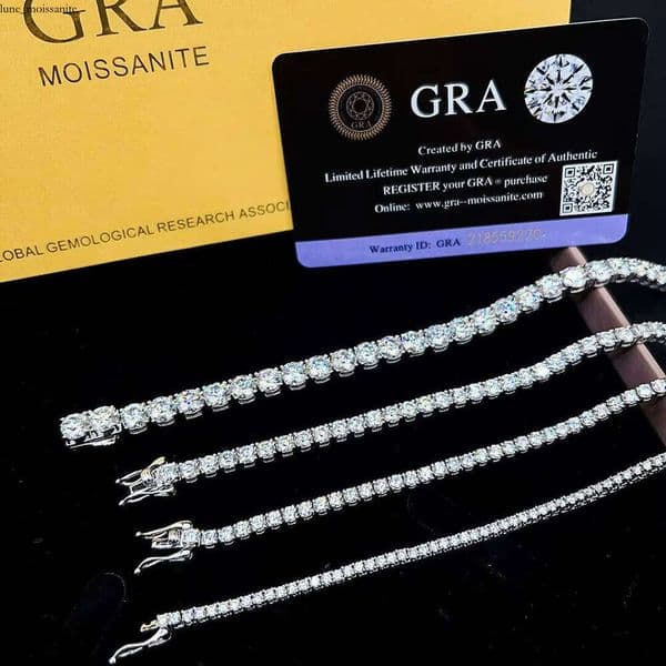 Pass Tester 3mm 5mm 16-24inch Iced Silicon Stone DEF VVS Men's Silver Tennis Chain Necklace