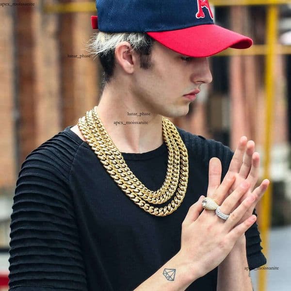 8mm/10mm/12mm/14mm/16mm Miami Cuban Link Stainless Steel Mens 14K Gold Chains GRA High Polished Punk Curb Necklaces