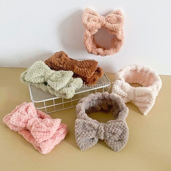 Waterproof Face Washing Hairband Women's Simple Headband Face Mask Application Cotton Linen Fabric Korean Style Hairband