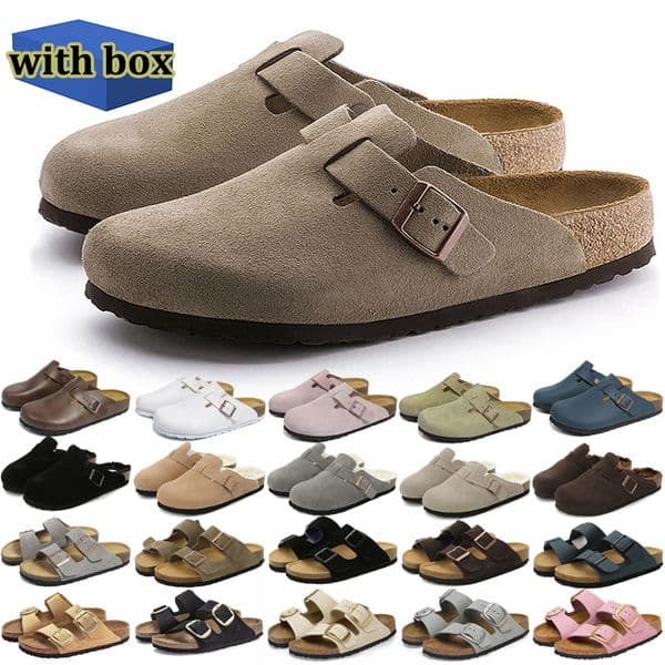 with box designer sandals men women slippers leather slides outdoor flip flop comfortable shoes black brown
