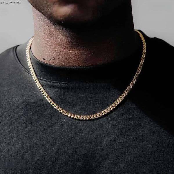 18K Miami Cuban Link Chain For Men Punk Gold Chains Stainless Steel Choker Necklace Hip 18K Hop Jewelry Gift 5Mm 16-30 7f