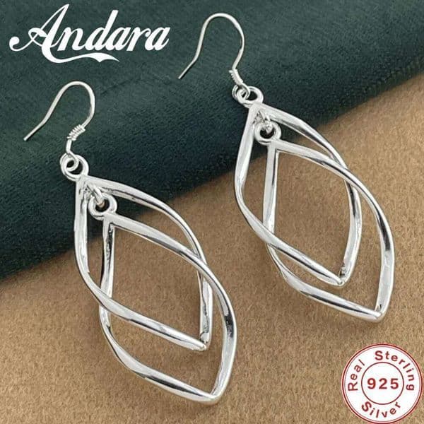 925 Sterling Silver Hollow Tassel Long Earrings Women's Fashion Wedding Jewelry Gift
