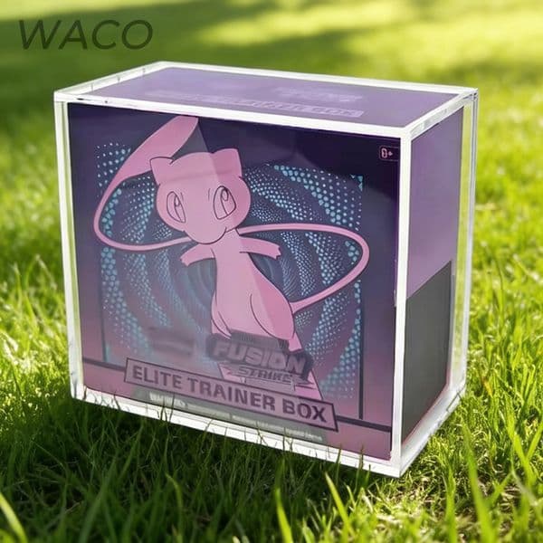 WACO PTCG Elite Trainer Acrylic Box Display Case for PKMN ETB Booster Bundle Magnetic Closure Collection Storage Box