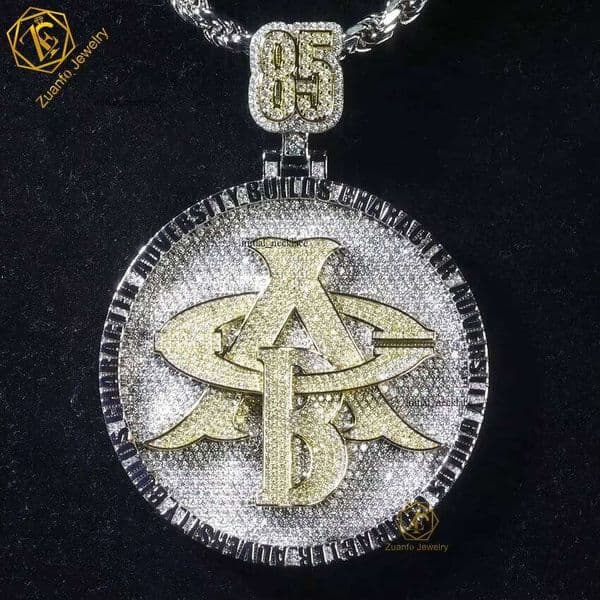 Custom Hip Hop Jewelry High-end GRA Sparkle Sterling Sier Iced Out baguette Round VVS Moissanite Letter Name Pendant