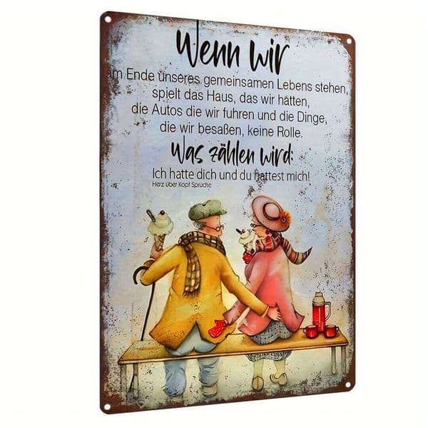 2026 Vintage German Metal Wall Art Sign 12X8 Inches Romantic cologne Couple Retro Decor With Heartfelt Quote Perfect For perfume Caf Bar Office 26T 26T0104 Free