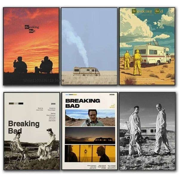 Rertro Breaking Bad Movie Film Midcentury Art Poster Canvas Painting Wall Prints Picture for Living Room Home Decor 26N0104