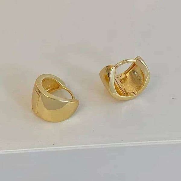 Real 925 Sterling Silver 10/13MM 14K Gold Round Hoop Earrings for Women Minimalist Geometric Fine Jewelry Trendy Accessories
