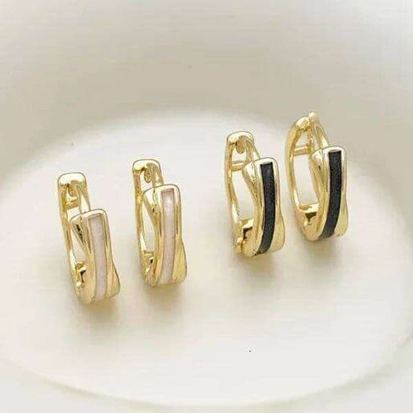 Real 925 Sterling Silver 14K Gold Shell Cross Round Hoop Earring for Women Minimalis Trendy Fine Jewelry Personality Accessories