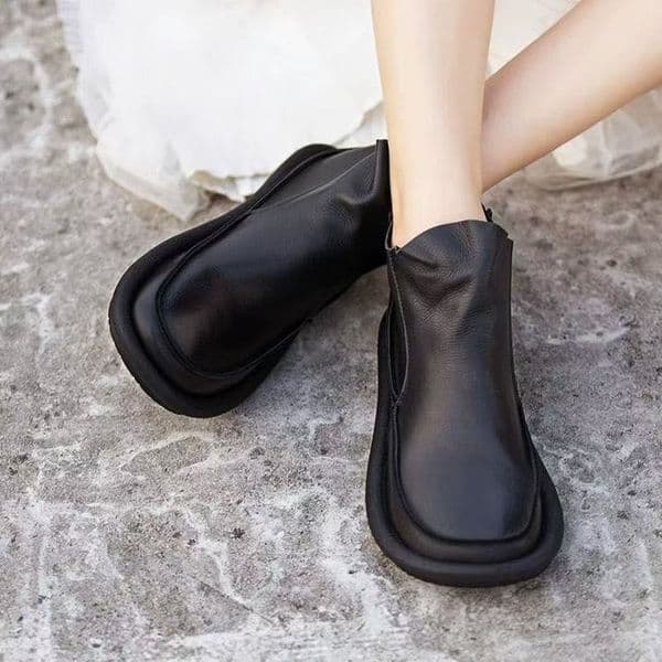 Ddmysports New Autumn Winter Fashion British Style Short Retro Back Zipper Chelsea Women S Hot Selling Thick Soled Martin Boots For Outdoor Shoes