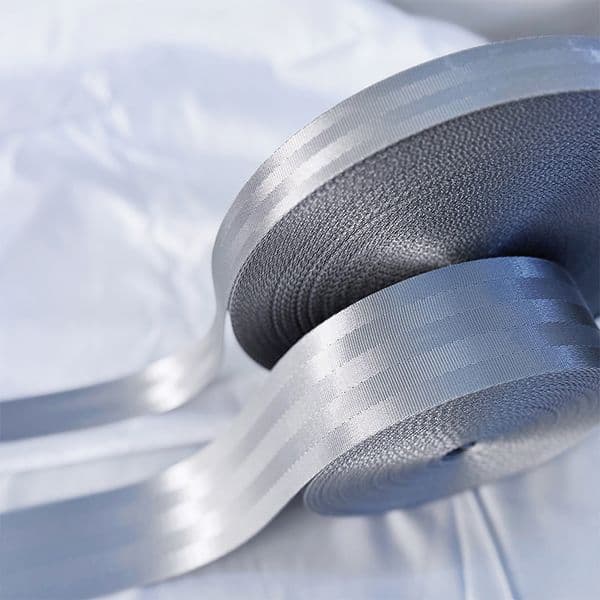 Imitation nylon safety webbing wear-resistant and waterproof available in multiple sizes light gray 3.8cm