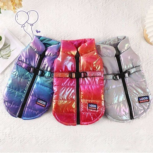 Hot autumn and winter waterproof reflective gradual color vest plus velvet warm dog cat clothing pet supplies 26N0104