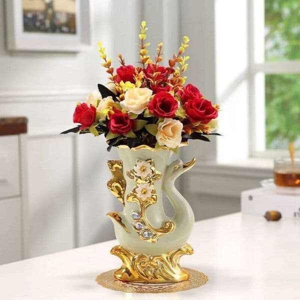 Modern Minimalist Home Living Room Entrance Gold Glass Vase Light Luxury Wind Desktop Flower Container Decorations Ornaments X260104