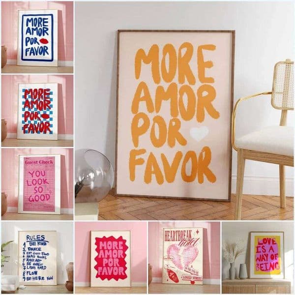Maximalist More Amor Por Be Kind Rulers Love Quote You Looks So Good Wall Art Canvas Painting Poster For Living Room Home Decor 26N0104