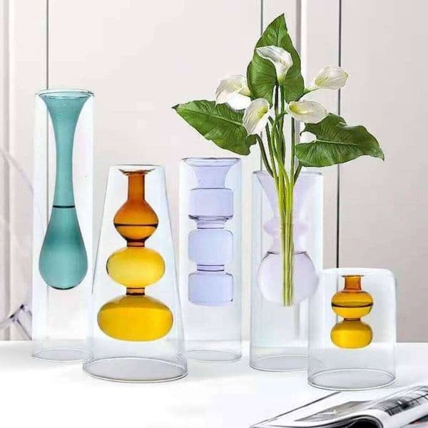 Creative Flower Vases Decorative Glass Bottles Hydroponic Planter for Wedding Centerpieces Living Home Office Table Decor X260104