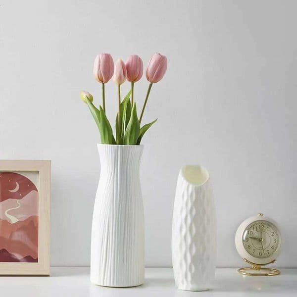 Home Decor Plastic Vases Imitation Ceramic Arrangement Flower Pot Decoration Desktop Ornament Living Room X260104
