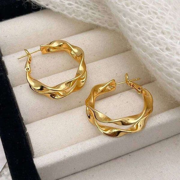 Real 925 Sterling Silver Twisted Round Hoop Earrings for Women Minimalist Trendy Fine Jewelry Sweet Cool Accessories