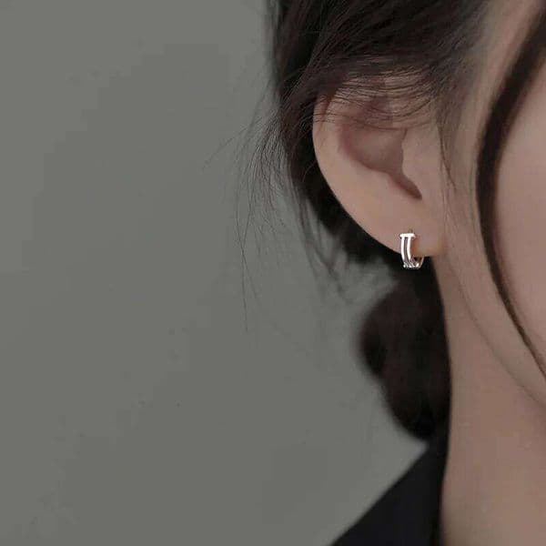 Real 925 Sterling Silver Mini Figure Round Hoop Earrings for Women Trendy Geometric Fine Jewelry Personality Accessories