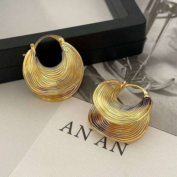 Real 925 Sterling Silver Hyperbole Irregular Geometric Hoop Earrings for Women Trendy Fine Jewelry Minimalist Accessories