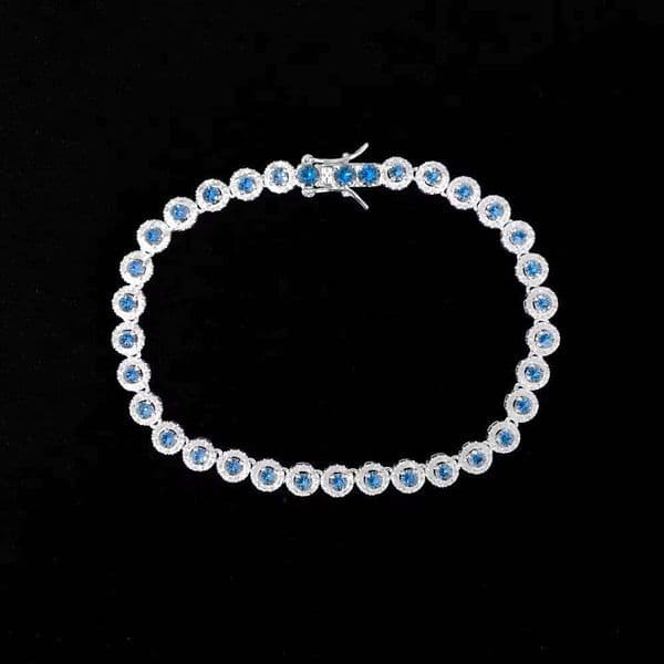 OUGEPHELI 6mm Hot Selling Colorful VVS Moissanite S925 925 Sterling Silver Fine Fashion Jewelry 14K Necklace Bracelet
