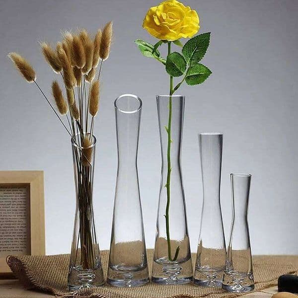Transparent Glass Small Vase Hydroponics Plant Flower Terrarium Luxury Room Table Home Decor Wedding Decoration X260104