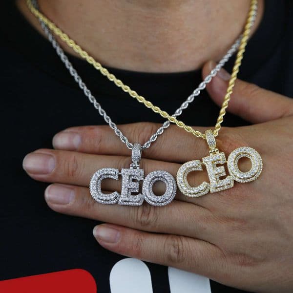 New 2026 Hip-Hop CEO Letter Pendant Amazon Trendy Diamond-Studded Jewelry In Stock Exquisite Eskeem