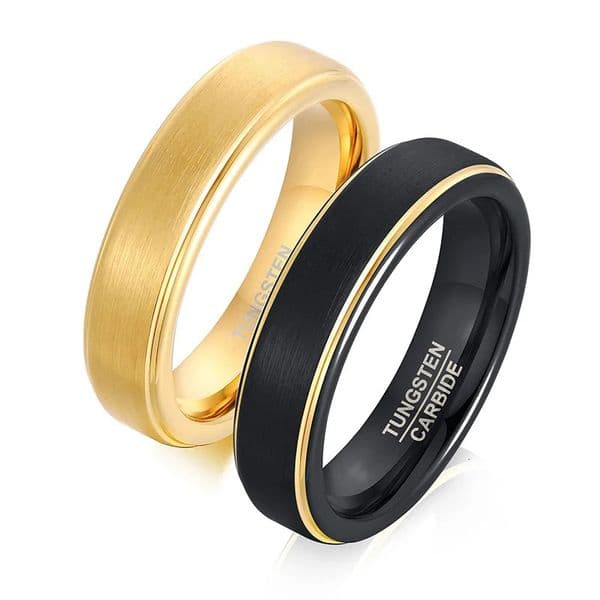 5mm Men Women Wedding Band Tungsten Carbide Ring Brushed Beveled Edge Size 6-12 Couple Wedding Jewelry Gift 251230