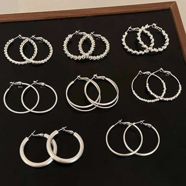 Real 925 Sterling Silver Round Hoop Earrings for Women Classic Geometric Fine Jewelry Light Luxury Accessories