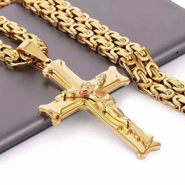 Customizable Overwhelming Gold Plated Stainless Steel Link Chain Necklace for Men Featuring Moissanite Ghains Anniversaries