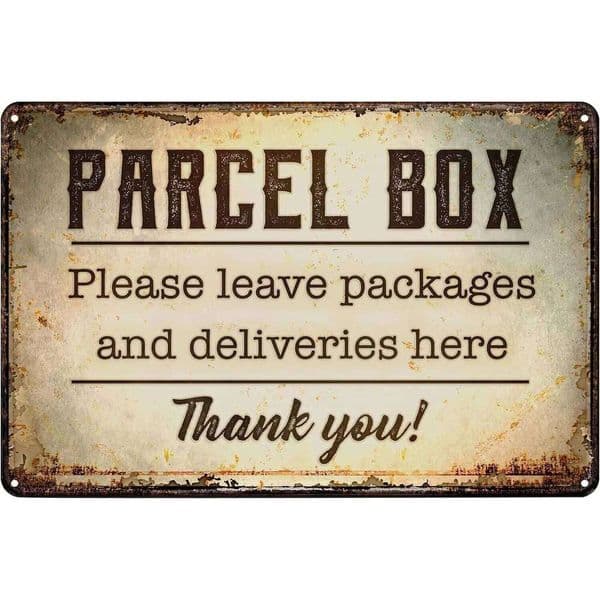 Vintage Metal Signs Mail Parcel Box Tin Sign Notice Leave Deliveries Packages Delivery Poster Wall Art Decor Plaque for Home Off 26T 26T0104