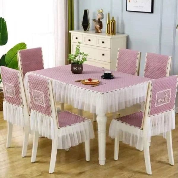 Bestseller Lace Skirt Hem Chair European Style Dining Table Cushion Flat Printed Tablecloth Fabric Art Stool Cover Cloth ddmytues