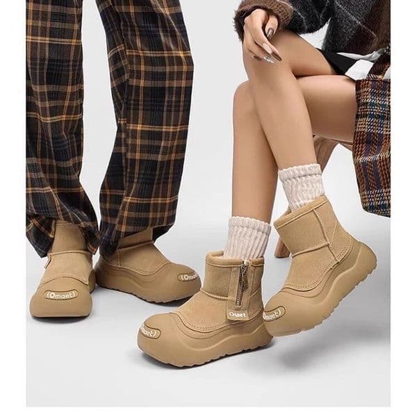 Ddmysports Cute Head Couple Snow For Men And Women Winter Fleece Lined Thickened Northeast Open Smile Big Cotton Shoes Non Slip Boots Outdoor Shoes
