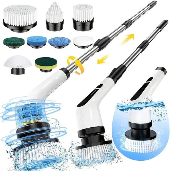 9 in 1 Multifunctional Handheld Electric Cleaning Brush With Telescopic Function Bathroom Floor And Kitchen Cleaning Tool 251225BJ