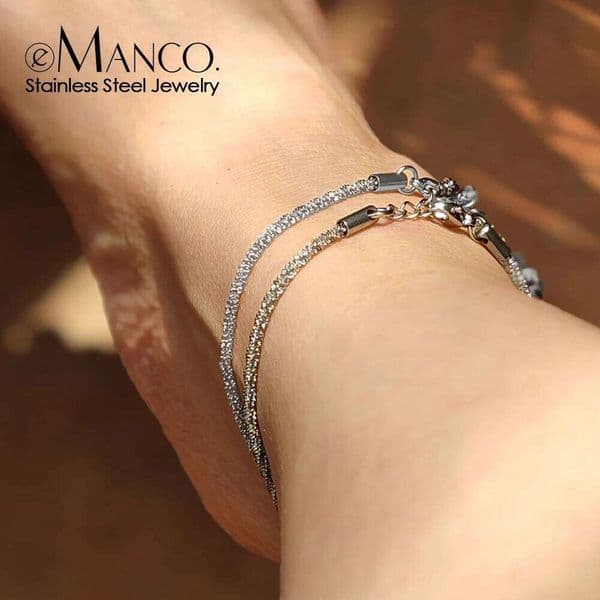 eManco Silver Color Rope Anklet Female Anklets Barefoot For Women Twist chain Beach Foot Jewelry Gift Wholesale