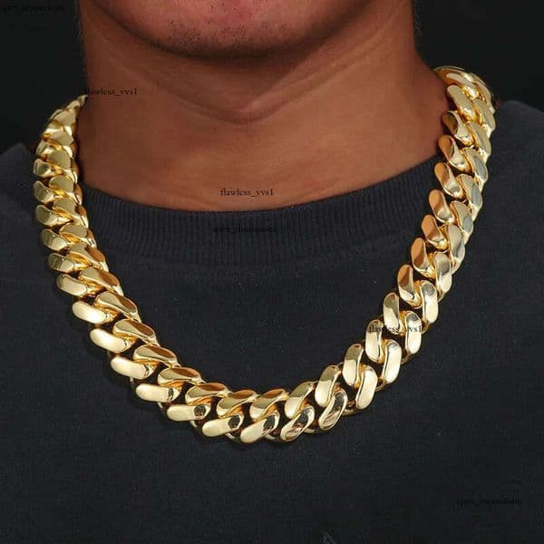 12mm-20mm Hip Hop Heavy Large Miami Cuban Link Chain Mens Necklace Real Gold Plated topBling 5A Zircon Clasp Men Jewelry e7
