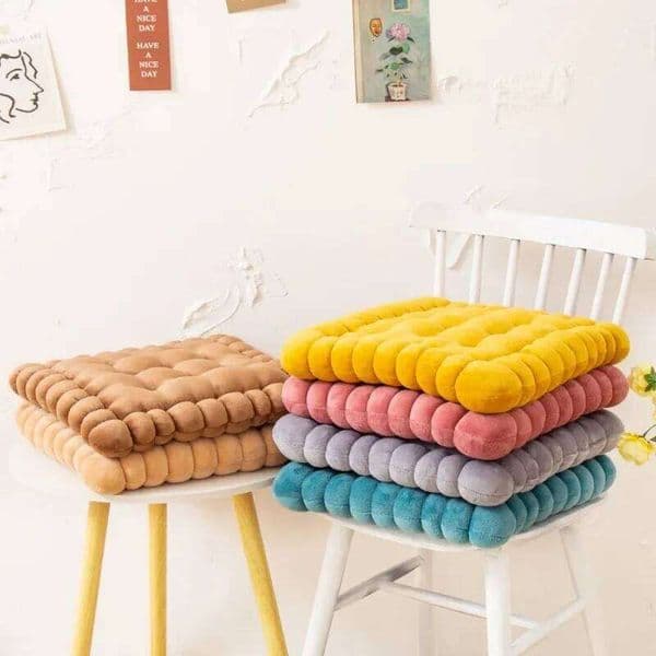 Milk velvet biscuit square Home decor Office chair solid color thickened living room sofa tatami floor cushion 26N0105