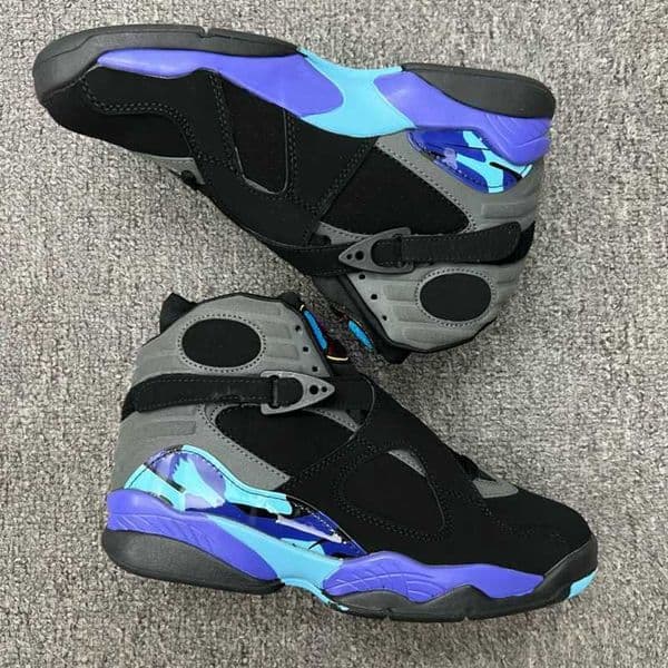 Designer Brand Latest Style 8 Retro Aqua Black Blue Purple High Top Basketball Shoes 40-47