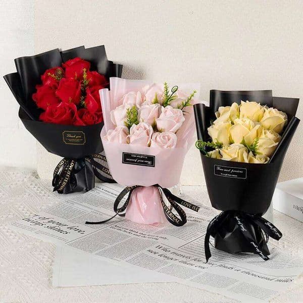 2026 9 Heads Soap Rose Bouquet Artificial Flower For Christmas Wedding Birthday Party Valentine's Day DIY Gift cologne perfume Home Decoration Free Shipping
