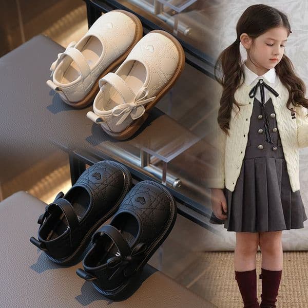 kids shoes Kids Princess Shoes Spring Autumn Cute Leather Flat Shoes for Girls Comfortable