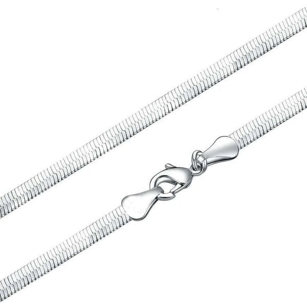 925 Sterling Silver Necklace 45CM-50CM Flat Snake Chain Ladies Fashion Simple Birthday Party Wedding Anniversary Jewelry Gift