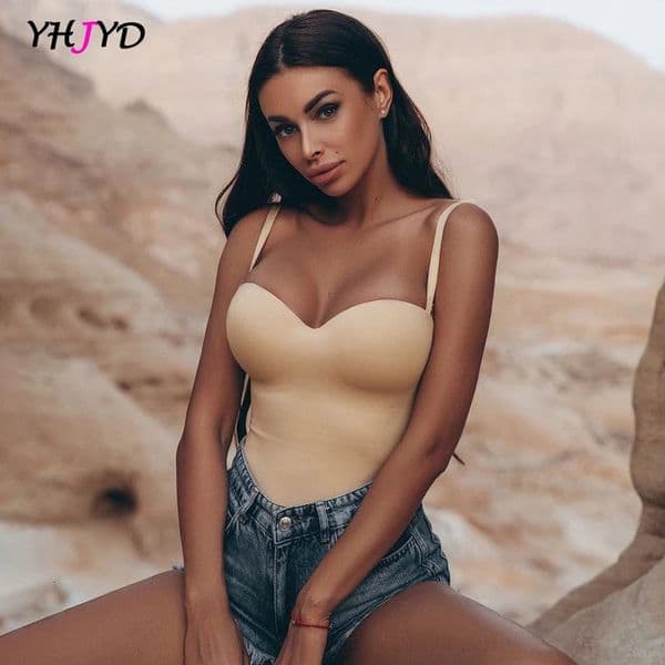 Elegant Bodysuit for Women Summer Tops 2023 Spaghetti Strap Sleeveless Body Suit Womens Bodycon Black White Outfits 251231