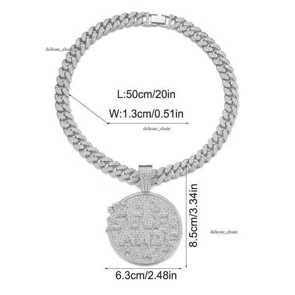Ice out VVS Moissanite Hot Selling Handmade Hip Hop Street Cuban 14K Chain Buckle Jewelry Iced Pearl Round Pendant Unisex Necklace