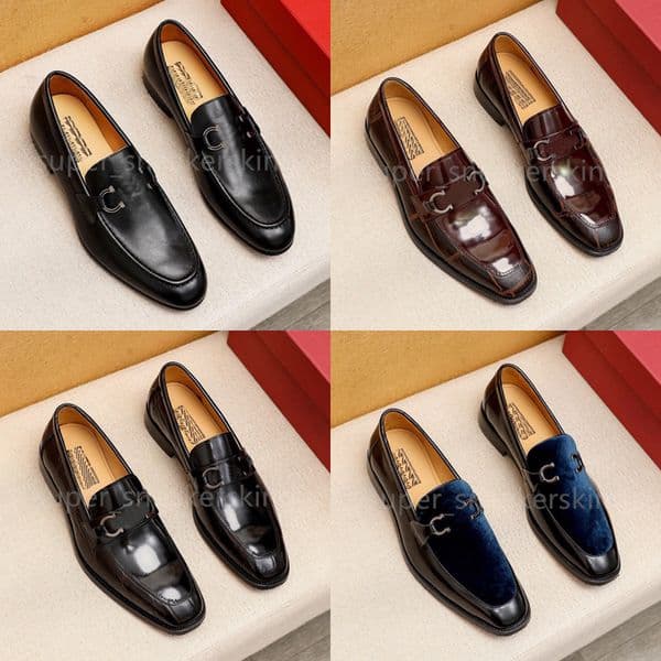 Designers Shoes Men Loafers Classic Genuine Leather Men Business Office Work Formal Dress Shoes Brand Party Wedding Flat Shoes Size 38-46