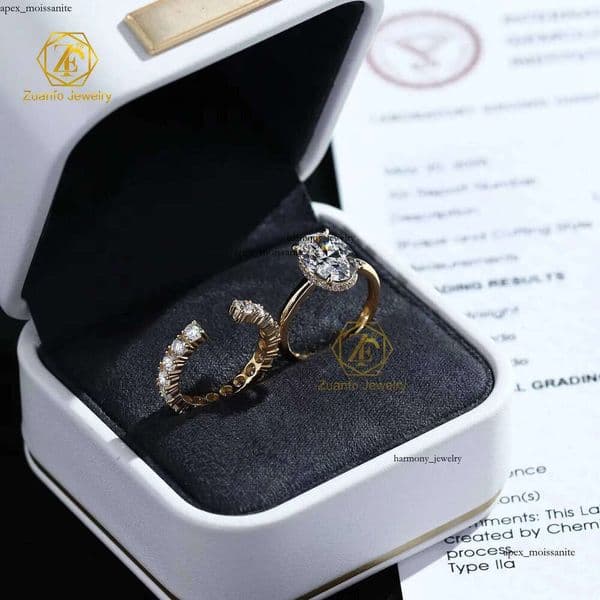 GIA IGI Certified Solid 14k 18k Gold Customizable Lab 14K Grown Diamond Set 1ct-5ct for Men Women CVD HPHT Engagement Ring ca