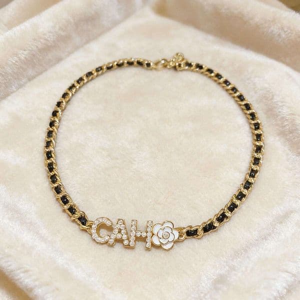Designer Necklace Luxury French Camellia Pearl Letter Necklace: Gold Plated Choker for Women, Luxury Layering Jewelry for Daily Wear, Party & Special Occasions
