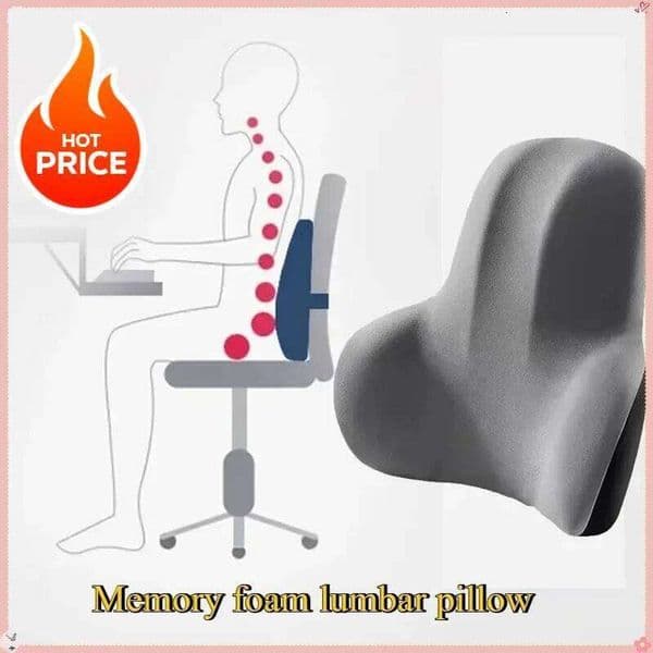 New Lumbar Back Cushion with Memory Foam - Multi-Scene Support for Car, Office, Gaming Chairs & Postpartum Pain Relief 26N0105