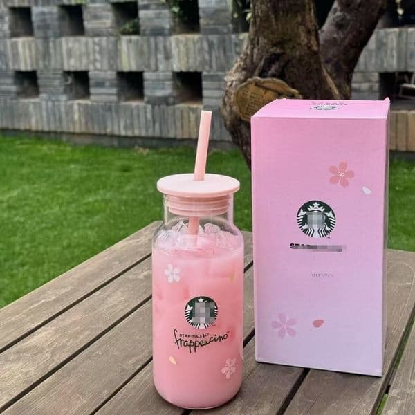 New Glass Cup Cute Cat's Claw Straw Cup Cherry Blossom Gift Cup for Men and Women Coffee Cup