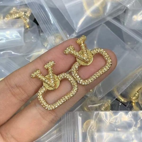 Luxury Designer Brand Earrings Stud High Quality Fashion 18k Gold Plated Crystal Earring Party Wedding Jewelry Gifts