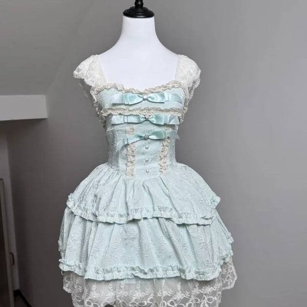 Bestseller Elegant Vintage Sleeveless Woman Bow Lace Princess One Piece Mini Dress Slim Evening Party Retro Fairy Kawii Sweet Summer New ddmytues