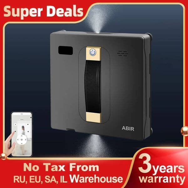 Window cleaner ABIR WD8,Dual Water Spray,Smart Memory,High Vacuum Suction, Laser Sensor, Home Wall Glass Cleaning Robot
